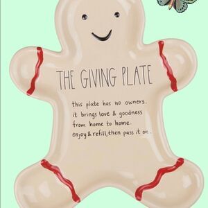Rae Dunn gingerbread shaped giving platter